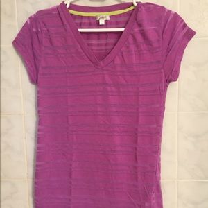 Mesh stripped lavender t-shirt